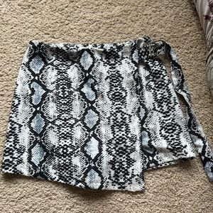 SHEIN snakeskin skort with buckle clasp